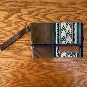 NWOT SutiSana Fundamental Fold Over Zipper/Snap Closure Wristlet Clutch
